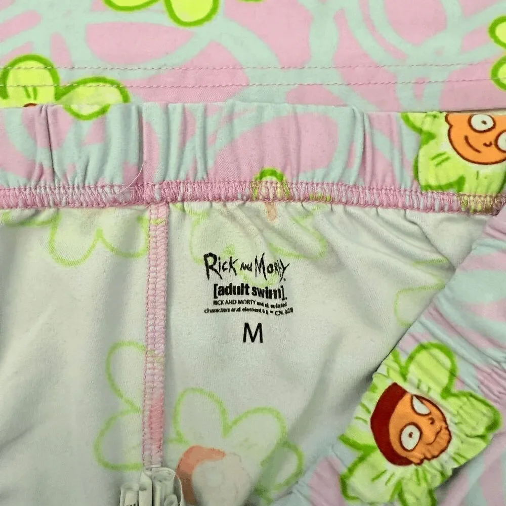 Rick and Morty Matching PJ Set Cami Tank Shorts Adult Swim Purple Green Medium
